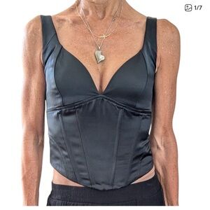 Jason Wu Black Satin Corset/ Bustier/ crop top